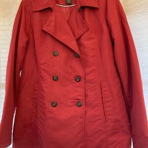 Eddie Bauer Nylon Berry Red Double breasted peacoat size medium. Great condition